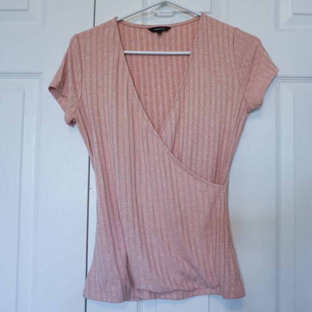3/$20 RW&CO Pink Wrap T-Shirt